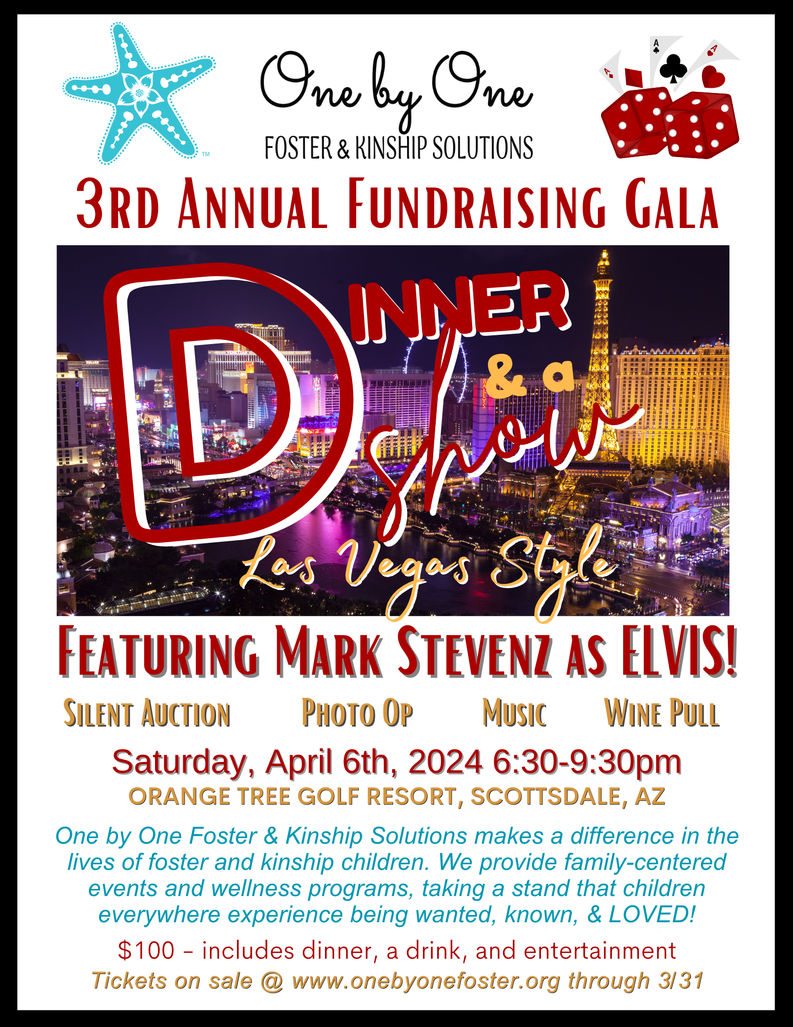 Flyer about fundraising dinner on April 6th. All info is in the post next to it.
